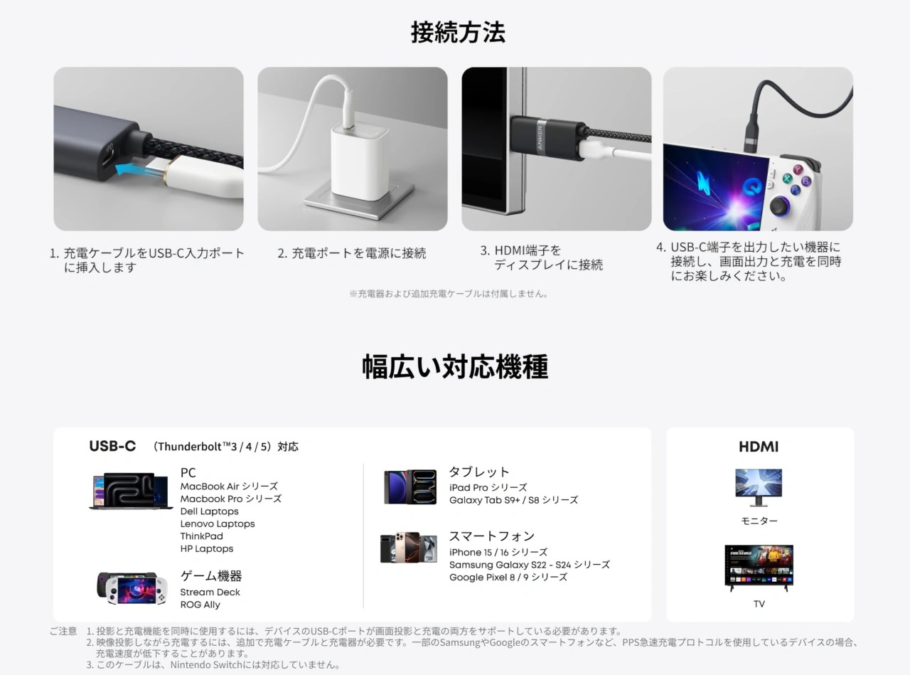 Anker Japan、140W充電対応USB-Cポート搭載の4K60Hz対応HDMIケーブルを発売